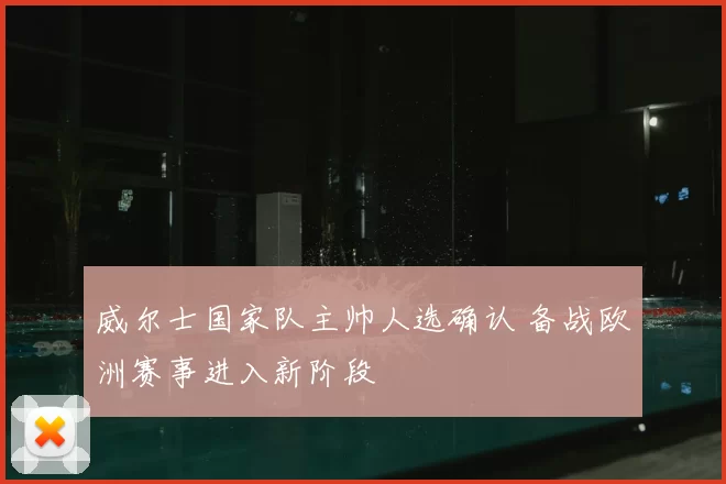 威尔士国家队主帅人选确认 备战欧洲赛事进入新阶段